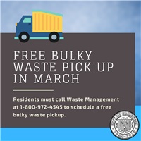 March, Free Bulky Waste Pick Up Month